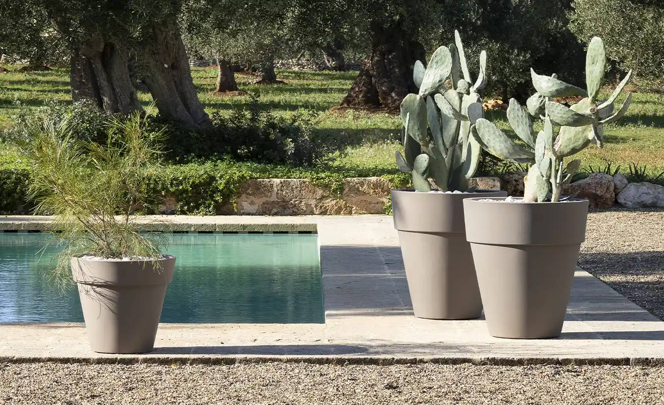 vasar telcom portavasi a cono design moderno arredo giardino collezione pura essenza tonda